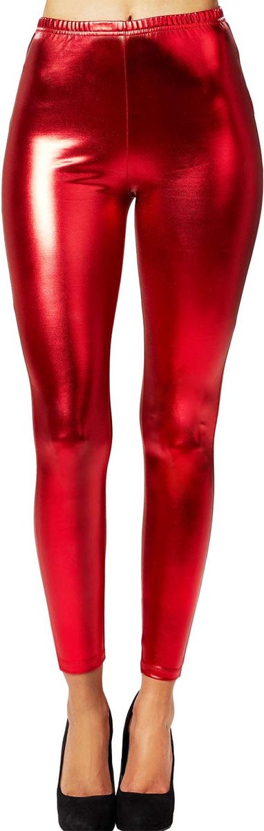 dressforfun - Metallic legging rood XXL -  verkleedkleding kostuum halloween verkleden feestkleding carnavalskleding carnaval feestkledij partykleding - 303611