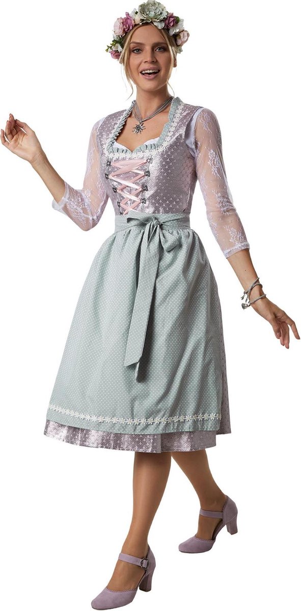 dressforfun - Midi-dirndl Oberammergau XXL  - verkleedkleding kostuum halloween verkleden feestkleding carnavalskleding carnaval feestkledij partykleding - 302894