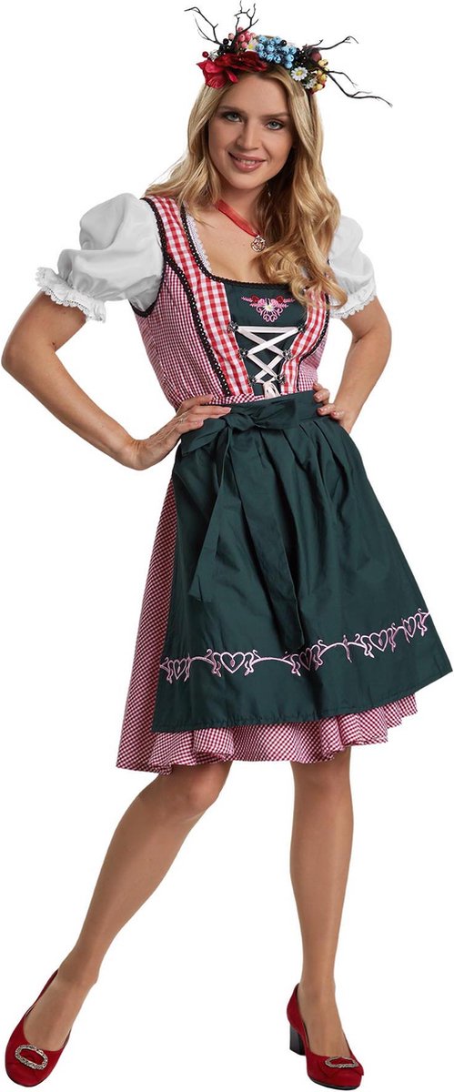 dressforfun - Mini-Dirndl Berchtesgaden model 2 L  - verkleedkleding kostuum halloween verkleden feestkleding carnavalskleding carnaval feestkledij partykleding - 304657