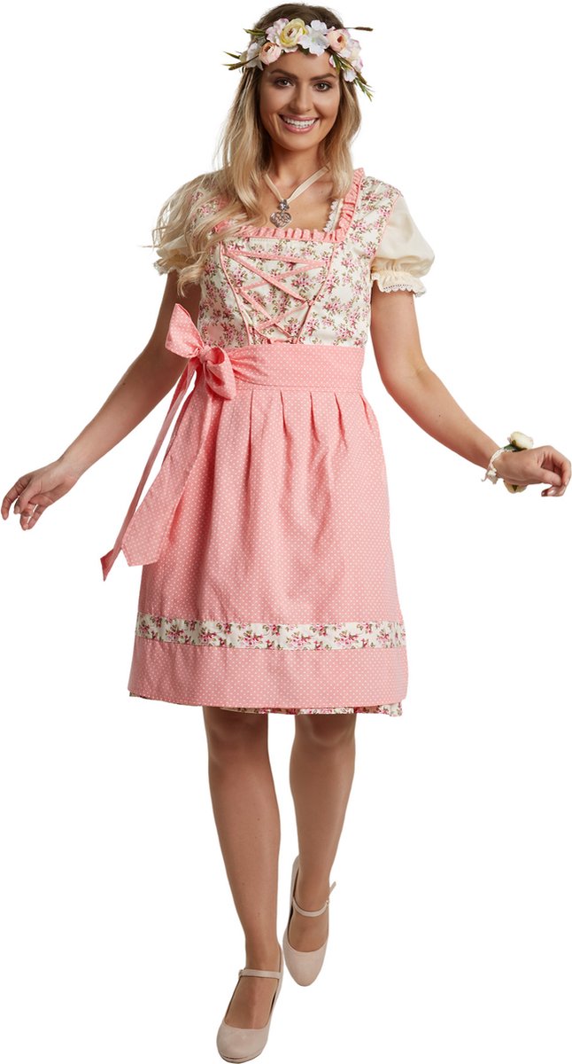 dressforfun - Mini-Dirndl Herrenchiemsee model 2 L  - verkleedkleding kostuum halloween verkleden feestkleding carnavalskleding carnaval feestkledij partykleding - 304672