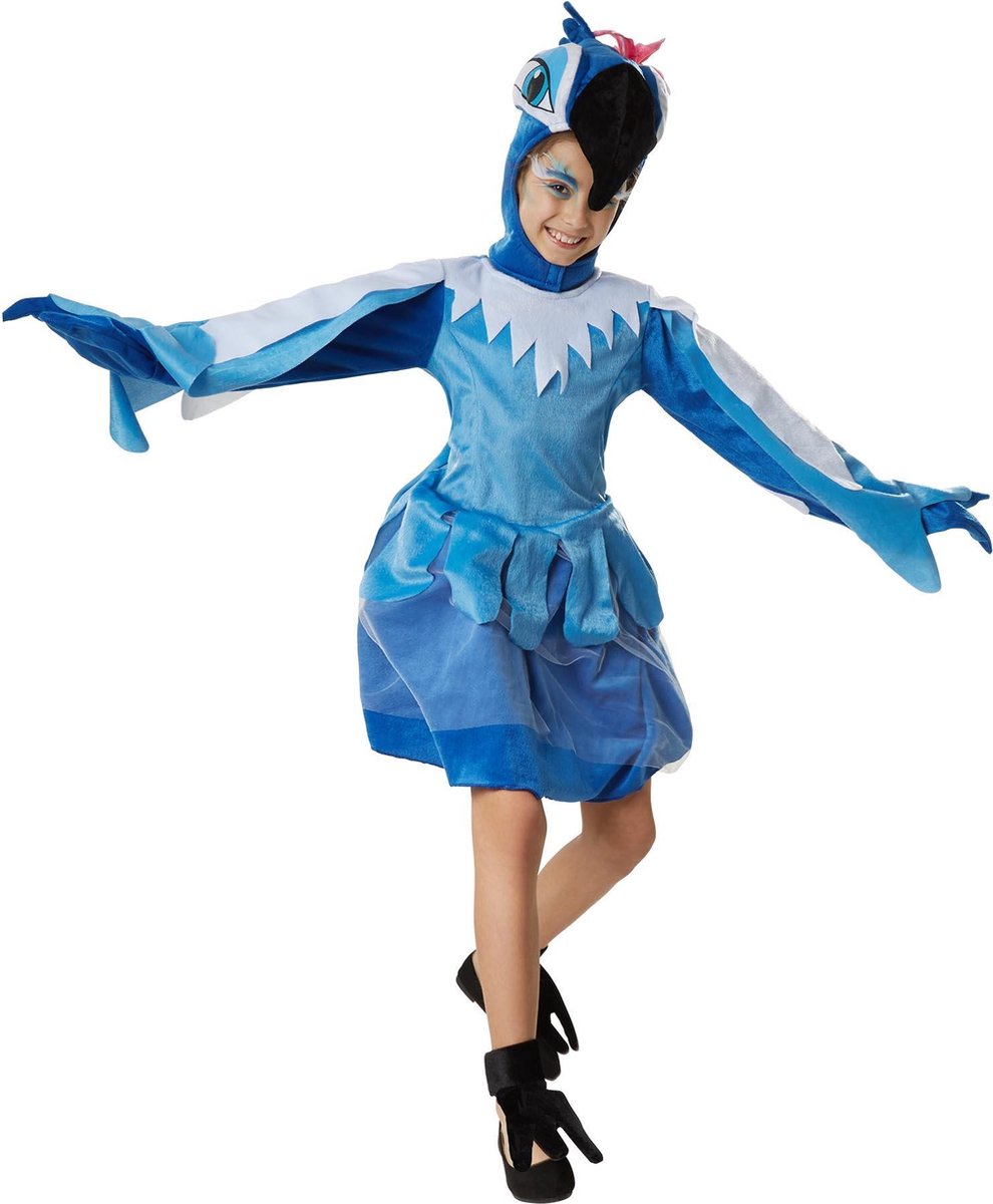 dressforfun - Prachtige papegaai 116 (5-6y)  - verkleedkleding kostuum halloween verkleden feestkleding carnavalskleding carnaval feestkledij partykleding - 302466