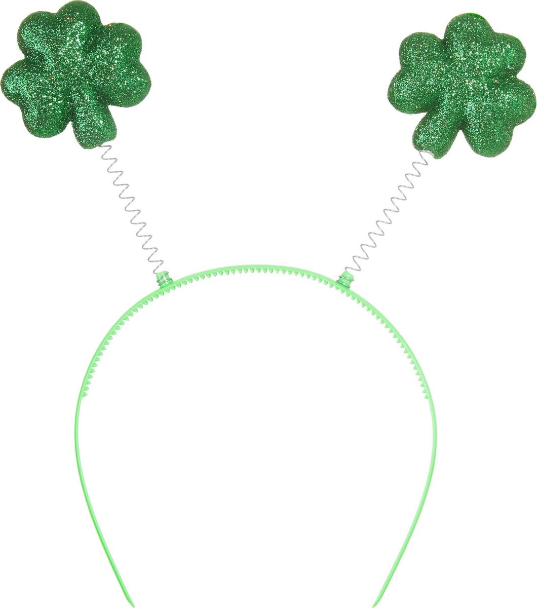 dressforfun - St. Patrick’s Day Hoofddeksel glanzende klaverbladeren   - verkleedkleding kostuum halloween verkleden feestkleding carnavalskleding carnaval feestkledij partykleding - 302547