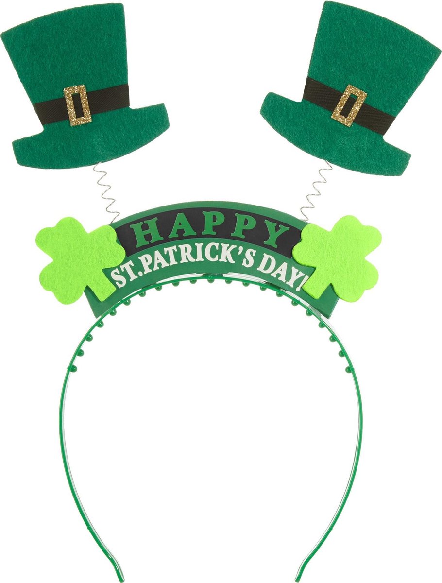 dressforfun - St. Patrick’s Day Hoofddeksel tekst met cilinders   - verkleedkleding kostuum halloween verkleden feestkleding carnavalskleding carnaval feestkledij partykleding - 302545