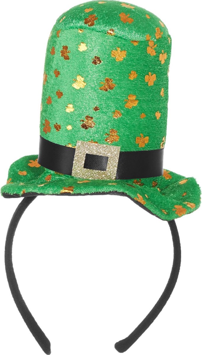 dressforfun - St. Patrick’s Day Mini-cilinder gouden klaverbladeren   - verkleedkleding kostuum halloween verkleden feestkleding carnavalskleding carnaval feestkledij partykleding - 302543