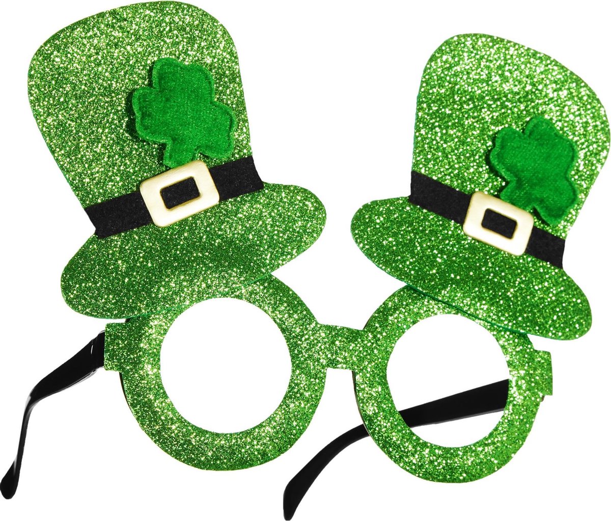 dressforfun - St. Patrick’s Day Pretbril met cilinders   - verkleedkleding kostuum halloween verkleden feestkleding carnavalskleding carnaval feestkledij partykleding - 302553