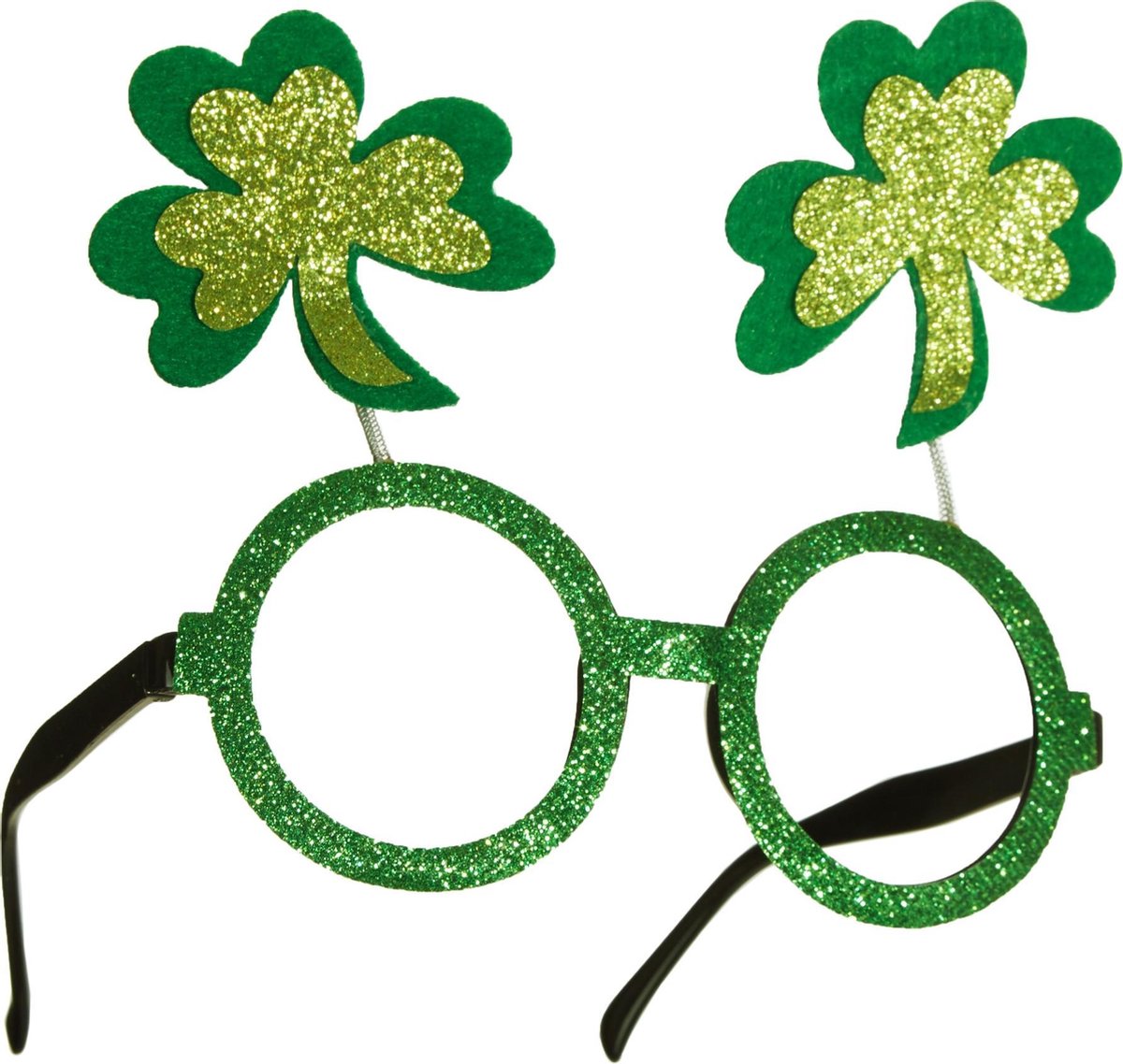 dressforfun - St. Patrick’s Day Pretbril met klaverbladeren   - verkleedkleding kostuum halloween verkleden feestkleding carnavalskleding carnaval feestkledij partykleding - 302556