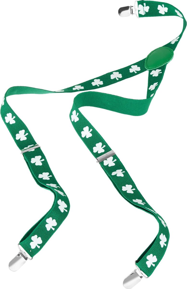 dressforfun - St. Patrick’s Day bretels met klaverbladeren   - verkleedkleding kostuum halloween verkleden feestkleding carnavalskleding carnaval feestkledij partykleding - 302561