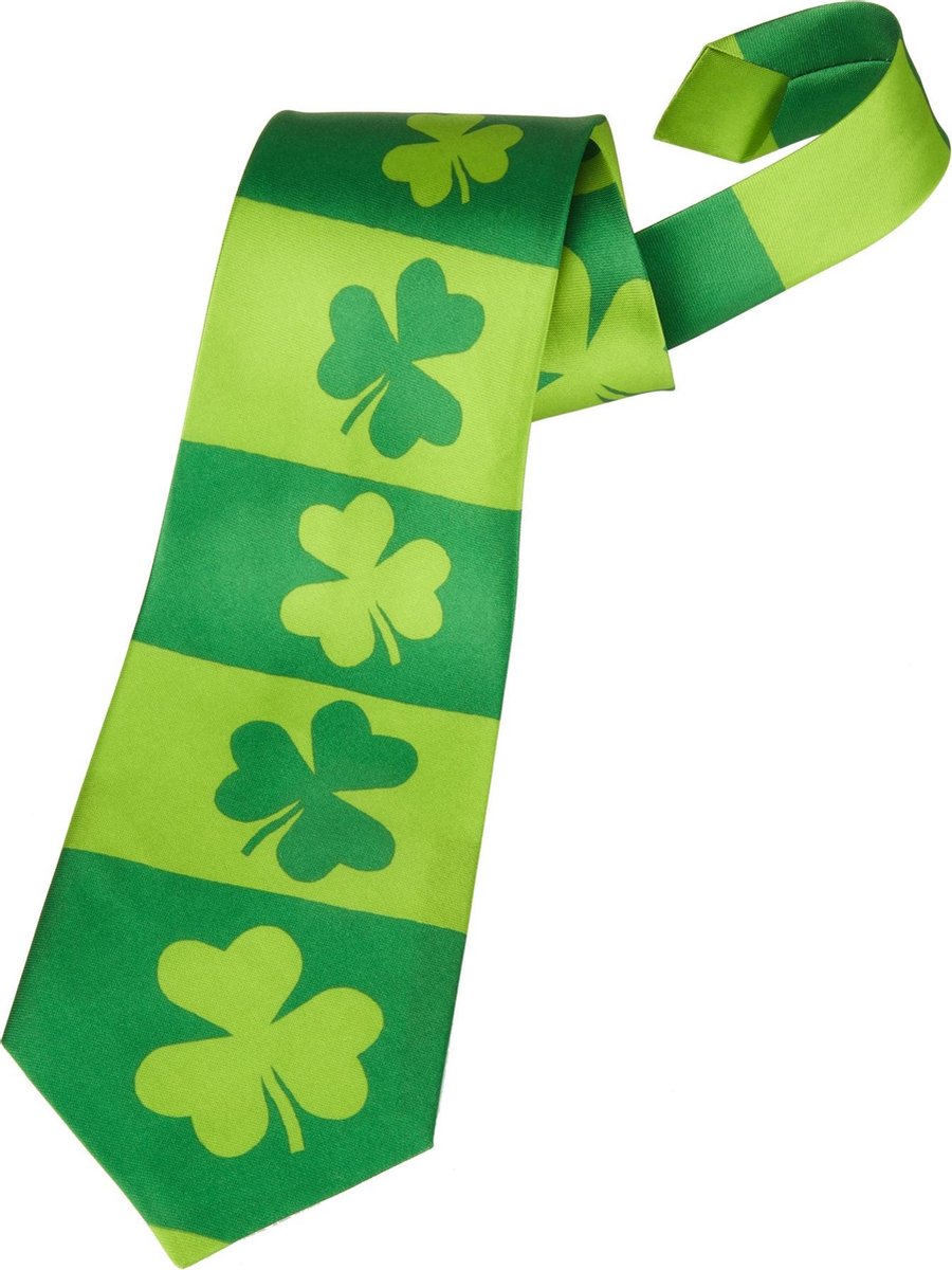 dressforfun - St. Patrick’s Day klaverbladdas met strepen   - verkleedkleding kostuum halloween verkleden feestkleding carnavalskleding carnaval feestkledij partykleding - 302560