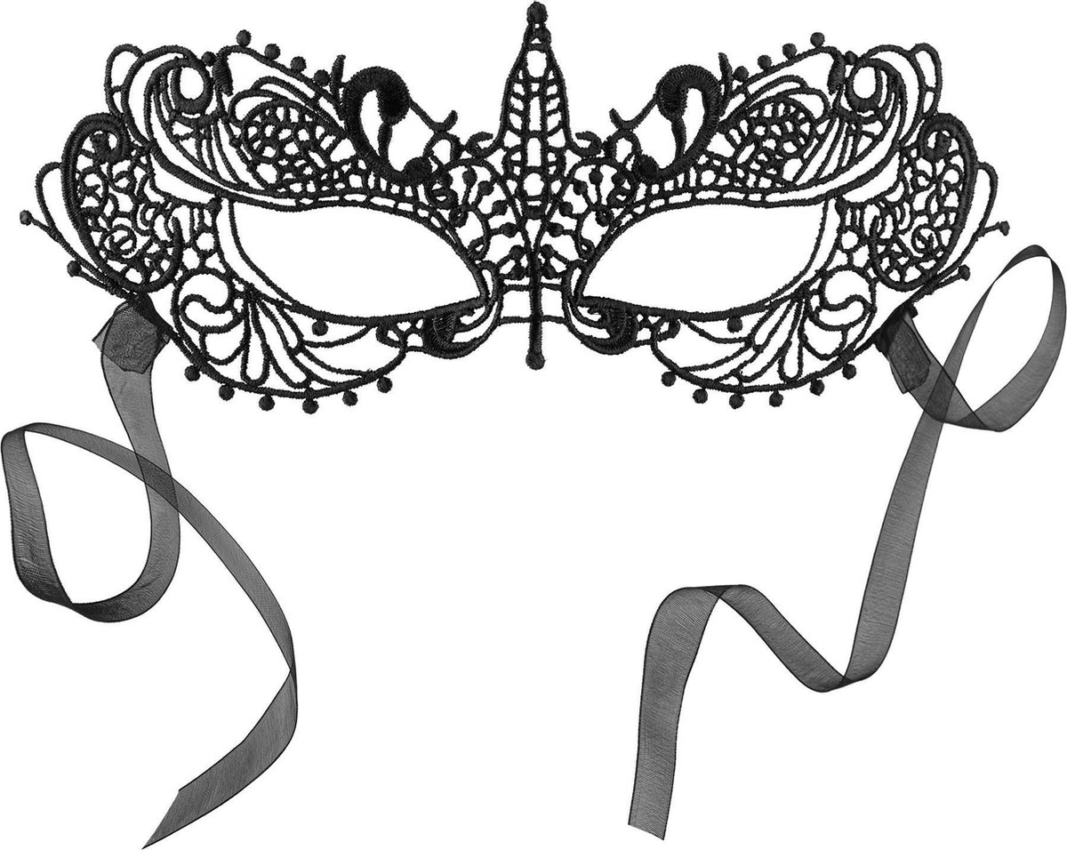 dressforfun - Zwart kanten masker misteriosa   -  verkleedkleding kostuum halloween verkleden feestkleding carnavalskleding carnaval feestkledij partykleding - 303520