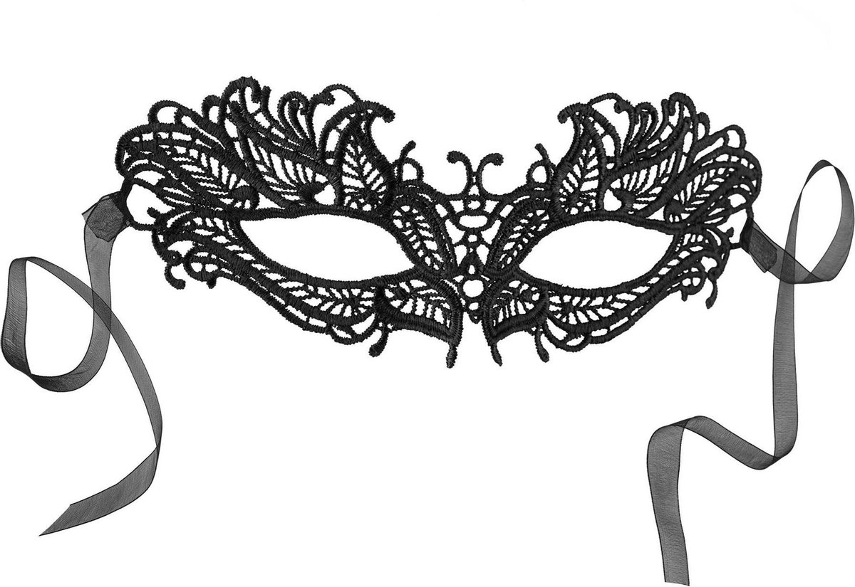 dressforfun - Zwart kanten masker vlinder   - verkleedkleding kostuum halloween verkleden feestkleding carnavalskleding carnaval feestkledij partykleding - 303519