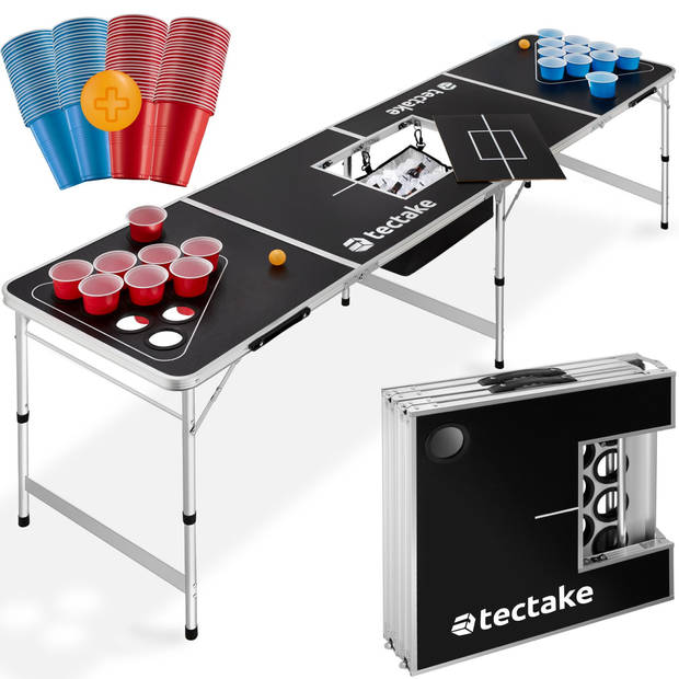 tectake® - Beerpong Bierpong tafel Beer Ball Blitz - incl 100 bekers en 6 ballen