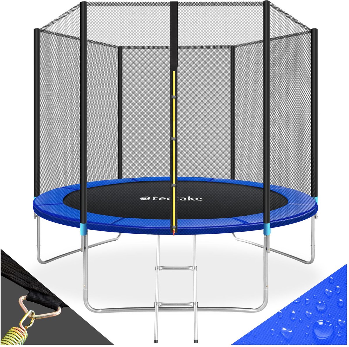 tectake® TÜV-geteste Tuintrampoline - Kindertrampoline met Veiligheidsnet - Geschikt als Buitenspeelgoed, Sporttrampoline of Speeltuin voor in de Tuin - Ø 305 cm