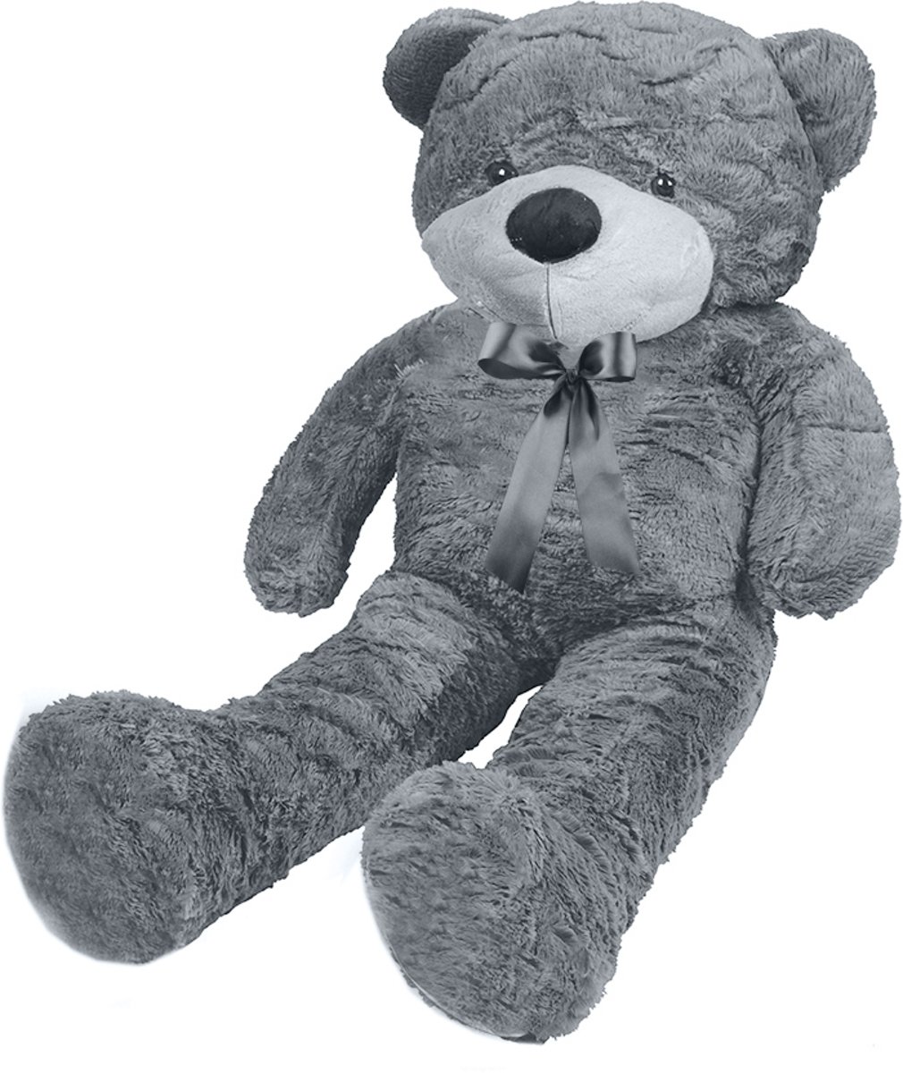 XXL Mega Teddybeer - Beer Knuffel - Grote Reuze Pluche Knuffelbeer - Luxe Teddy Bear Groot - 100cm - Grijs