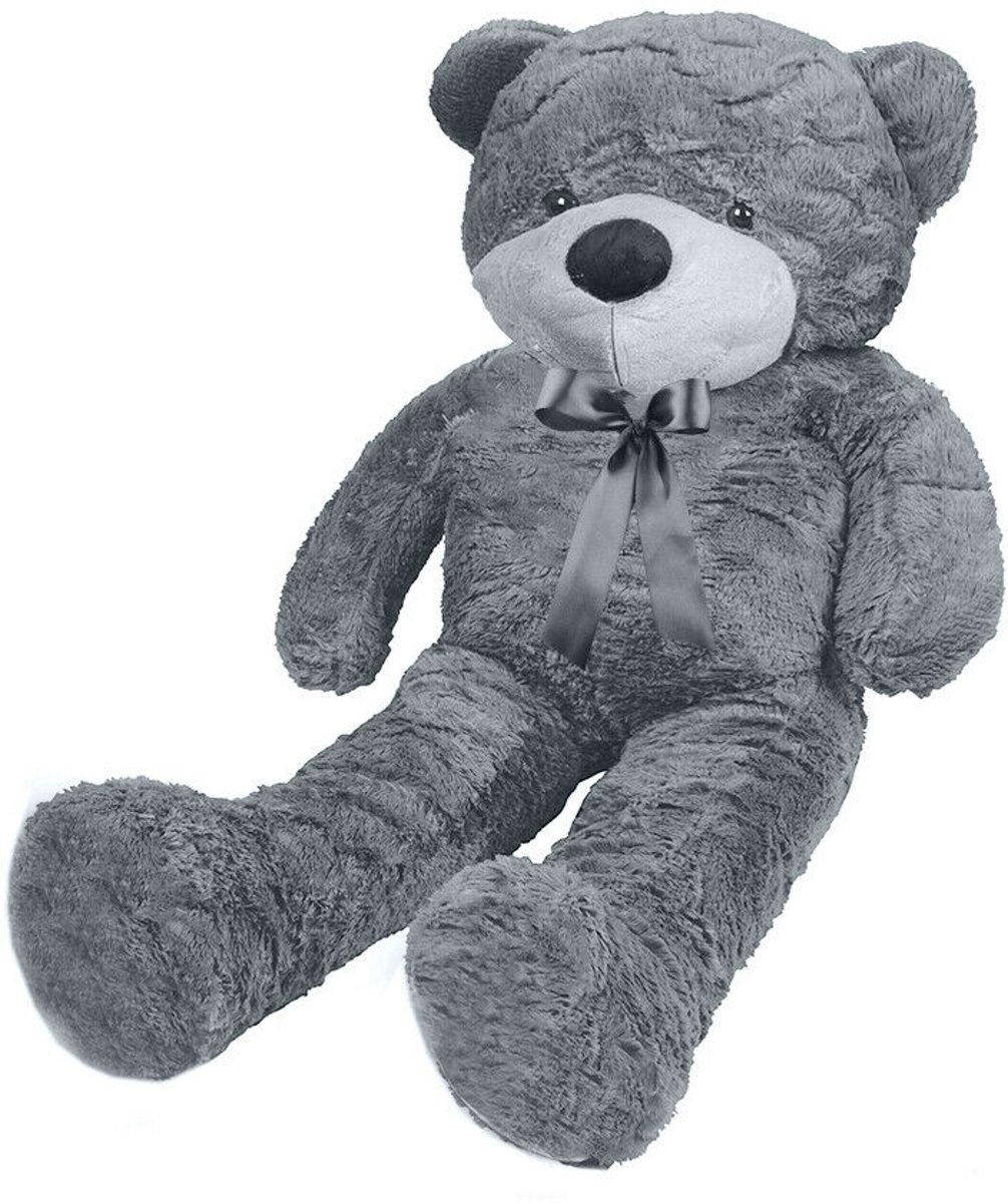 XXL Mega Teddybeer - Beer Knuffel - Grote Reuze Pluche Knuffelbeer - Luxe Teddy Bear Groot - 160cm - Grijs