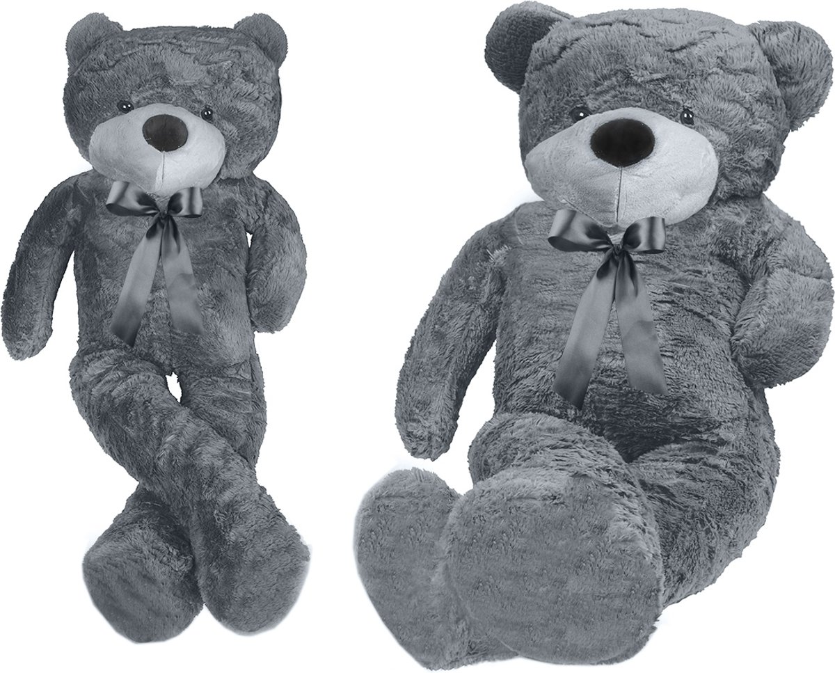 XXL Mega Teddybeer - Beer Knuffel - Grote Reuze Pluche Knuffelbeer - Luxe Teddy Bear Groot - 190CM - Grijs