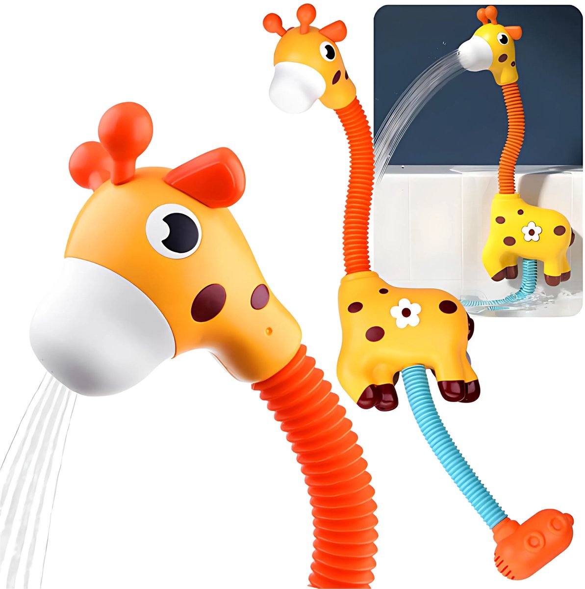 Giraffe Bad Douche Speelgoed – Interactief Badplezier voor Kinderen – 360° Verstelbaar – Badspeelgoed - Douchekop - Aquaplay - Giraffe Spuit Water - Badspeeltjes - Voor in bad - Waterspeelgoed - Bath Toy