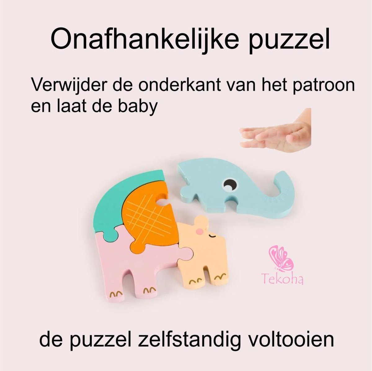 Educatief speelgoed Houten dier puzzel 3D Montessori Egel