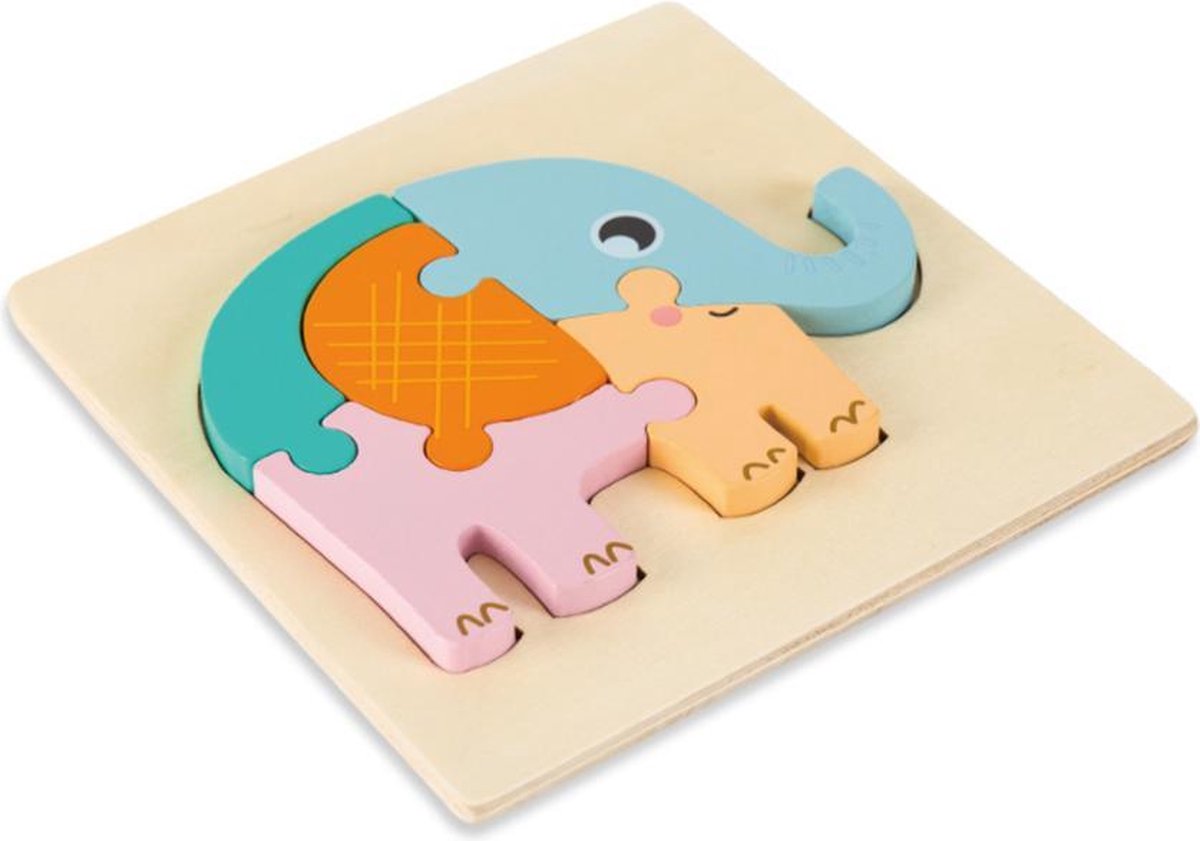 Educatief speelgoed Houten dier puzzel 3D Montessori Olifant