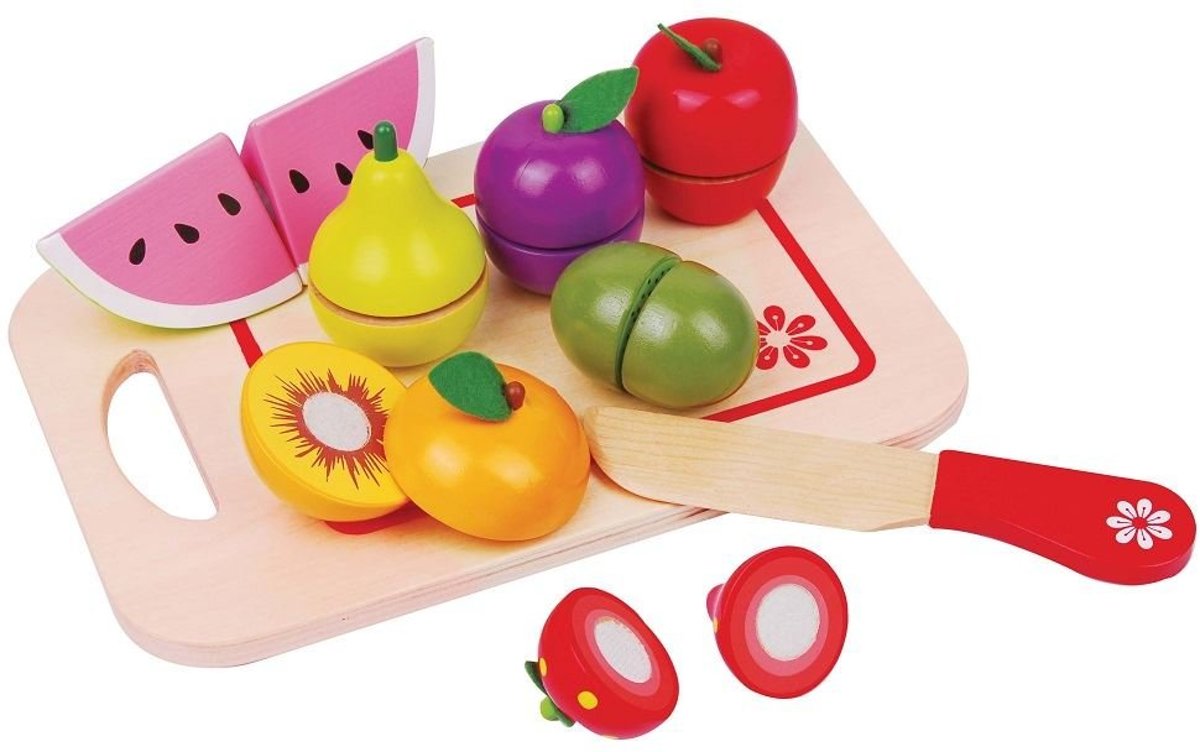 houten speelgoed Lelin - Fruit snijden assortiment