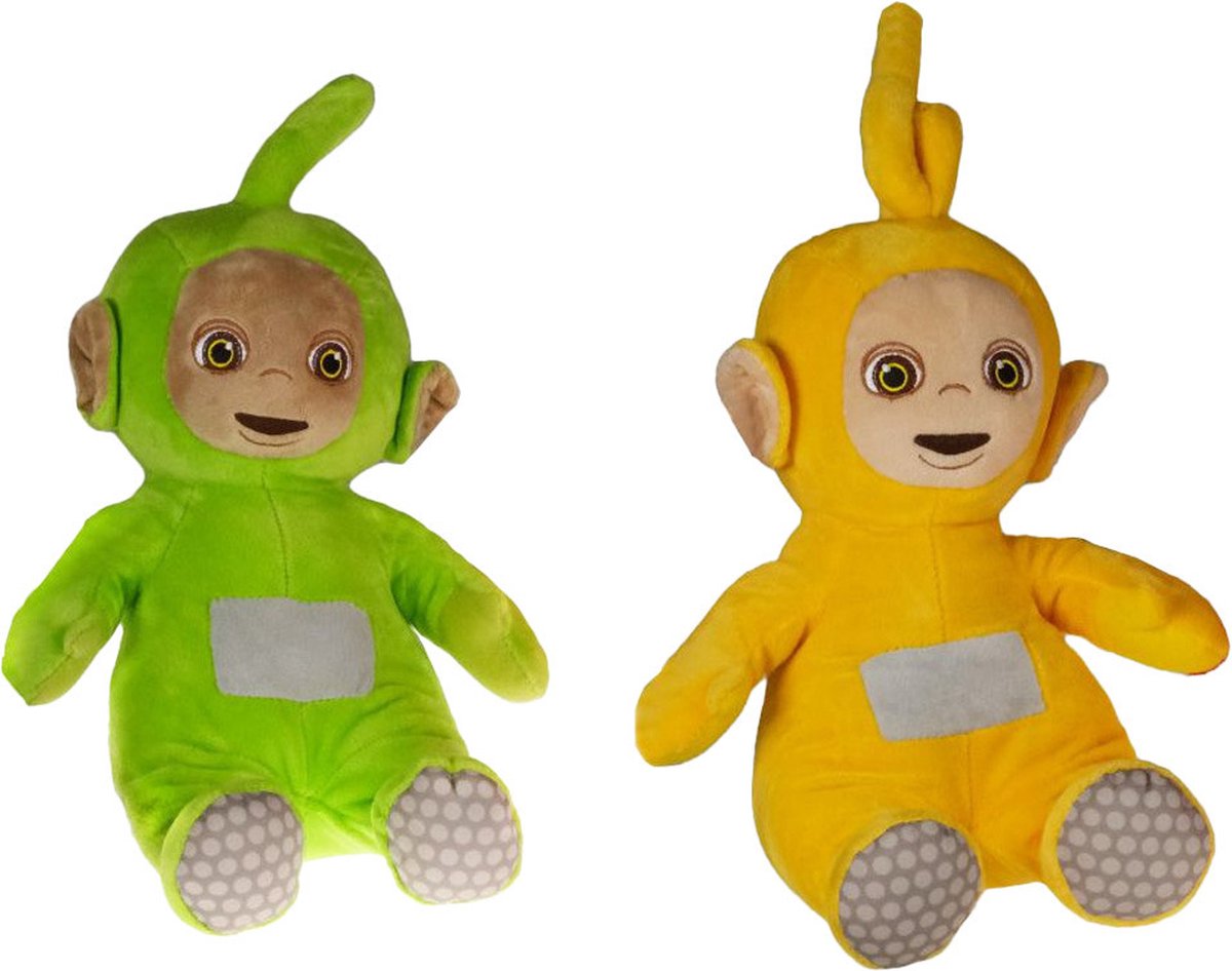 Teletubbies pluche speelgoed set knuffel Laa Laa en Dipsey 30 cm - Speelfiguren set