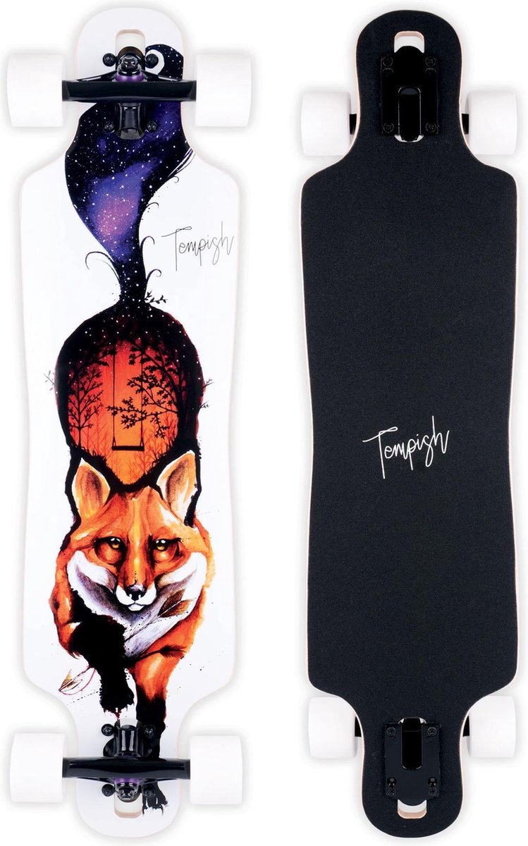 Tempish Longboard Fox 82,5x21,5 Cm Hout Wit/zwart