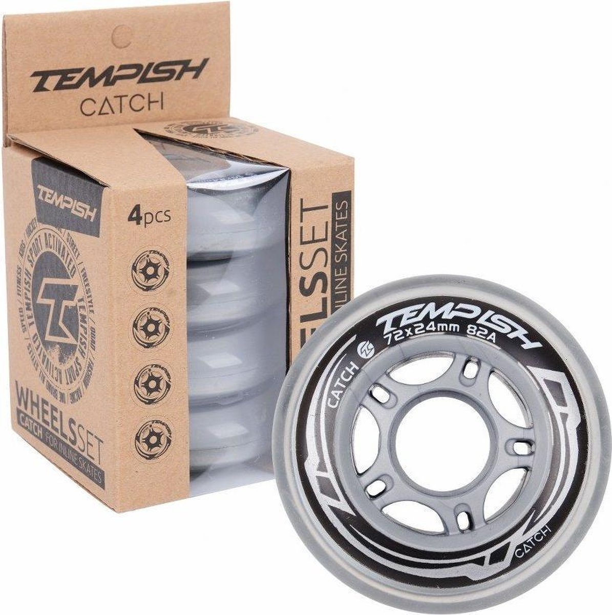 Tempish Skatewielen Catch 72 Mm / 82a Pu Grijs 4 Stuks