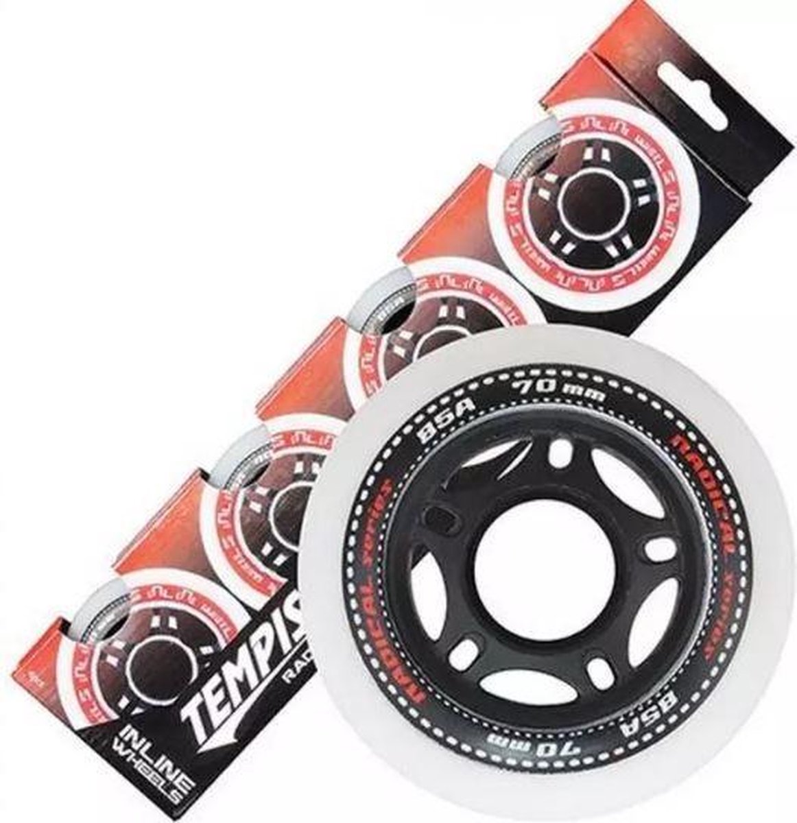 Tempish Skatewielen Radical 72 Mm / 84a Wit/zwart 4 Stuks