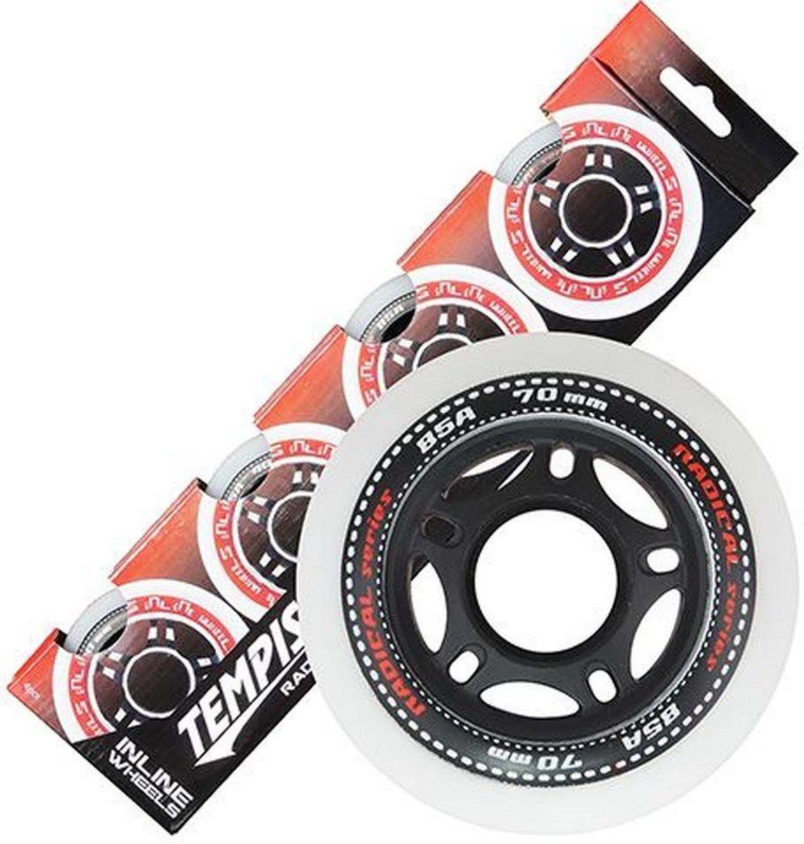 Tempish Skatewielen Radical 76 Mm / 84a Pu Wit/zwart 4 Stuks