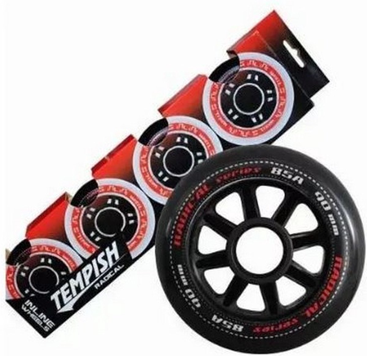 skatewielen Radical 90 mm / 85A zwart 4 stuks