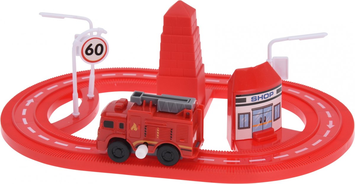 Tender Toys Autobaan 7-delig Rood