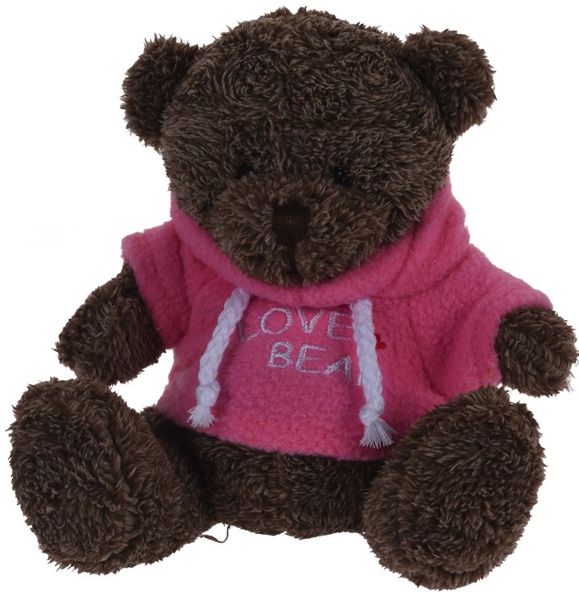 Tender Toys Knuffelbeer Met Trui Roze 15 Cm Bruin