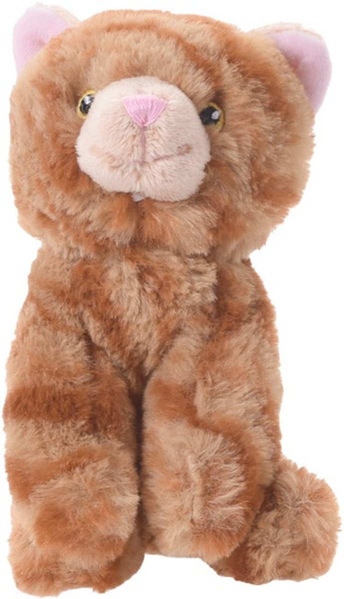 Tender Toys Knuffelkat 14 Cm Bruin