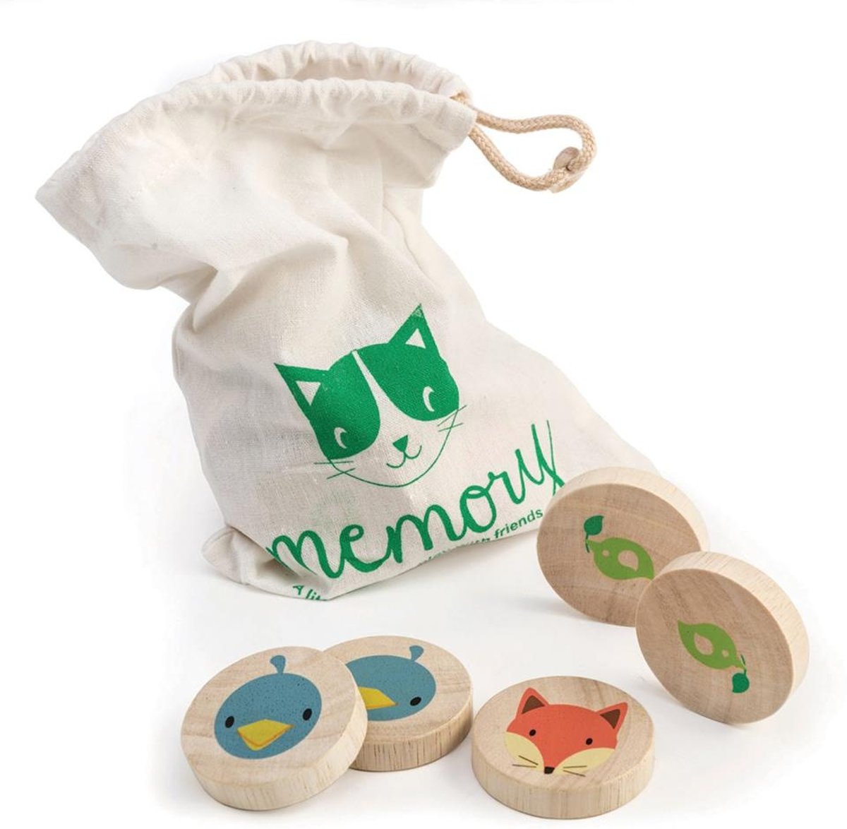 Tender Toys Memory Slimme Kat Hout Junior 21-delig