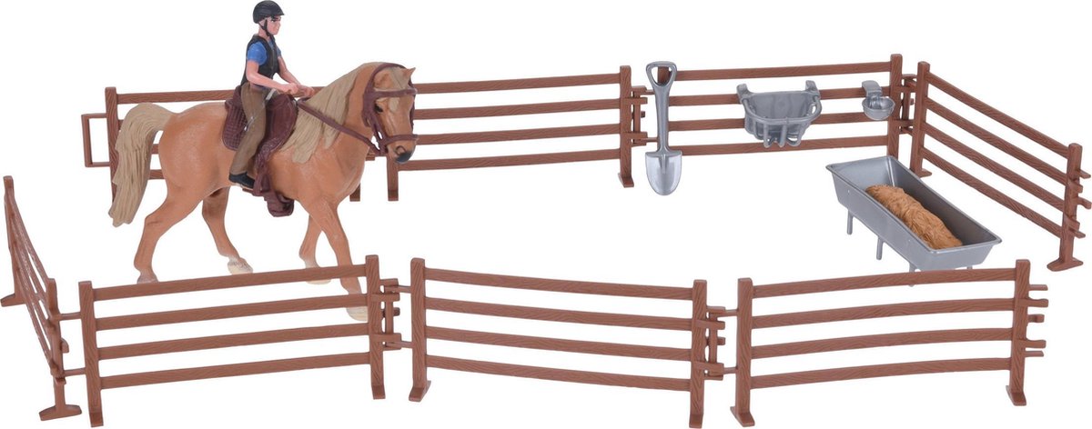 Tender Toys Paardenspeelset Junior 13,5 Cm Bruin 14-delig