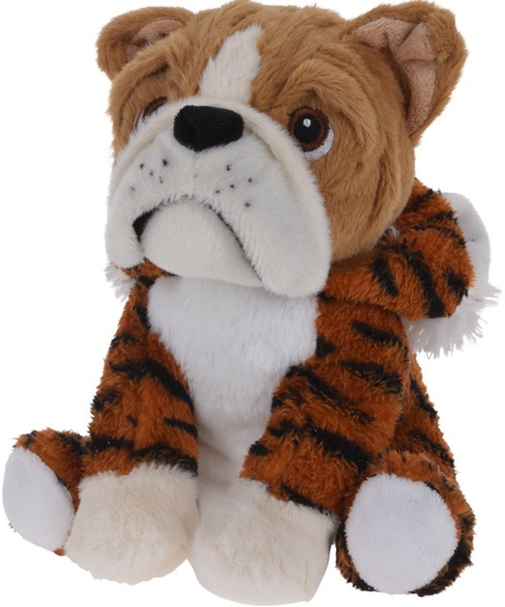 Tender Toys Pluchen Hondenknuffel Met Tijgerjas 20 Cm Bruin