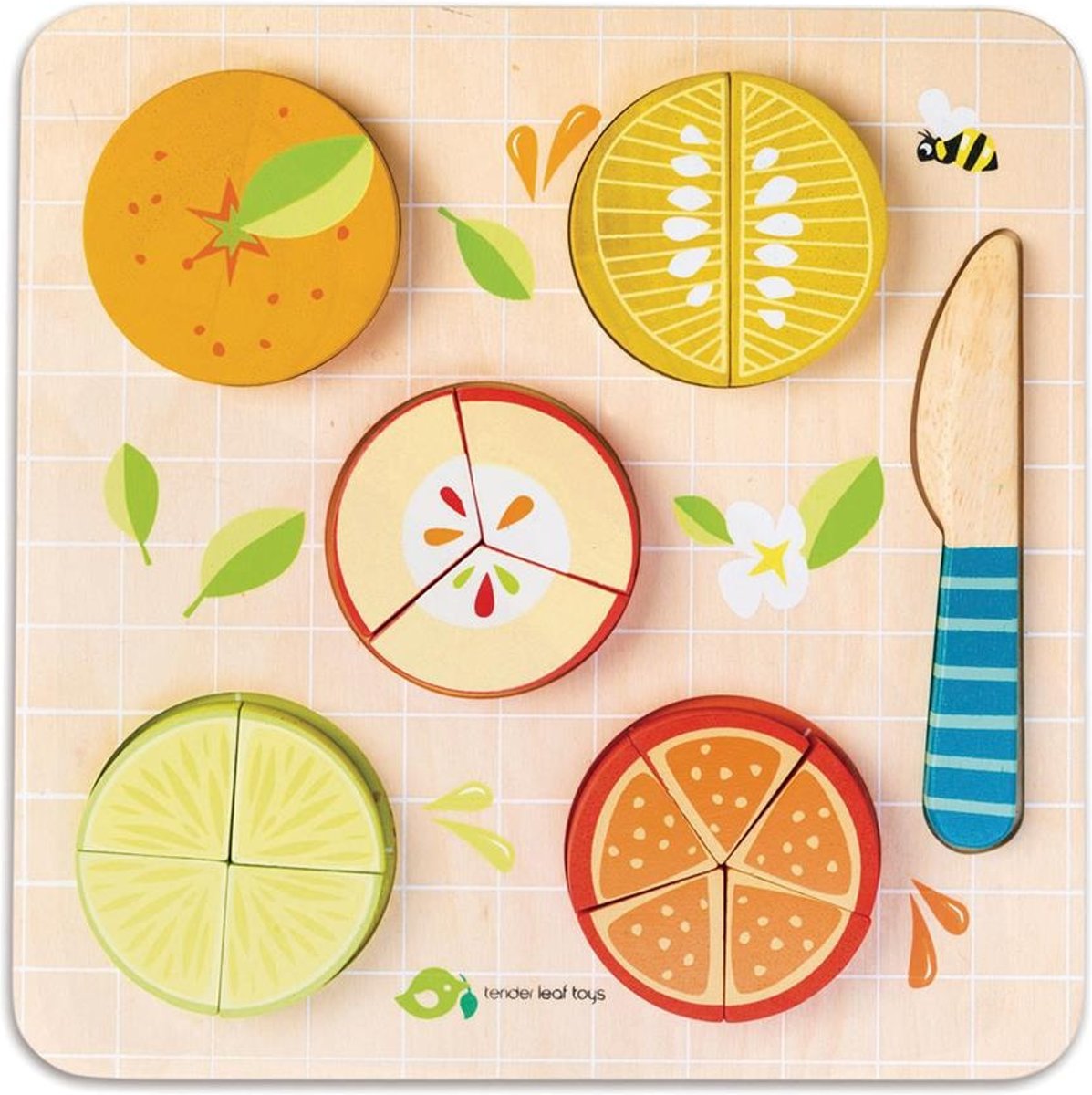 Tender Toys Puzzel Citrus Hout Junior 22,5 X 22,5 X 2,1 Cm