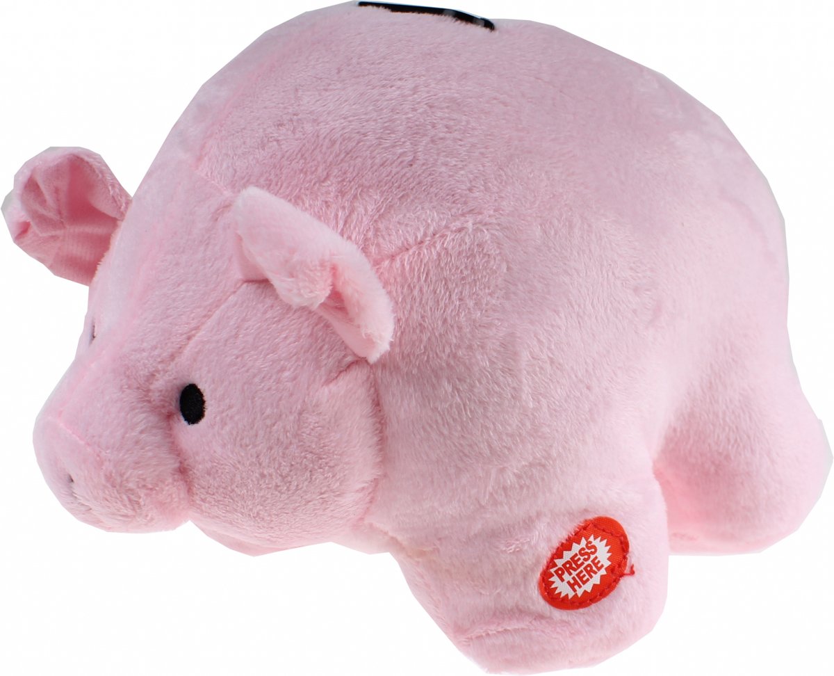 Tender Toys Spaarvarken Piggy Bank Pluche 17 Cm Roze