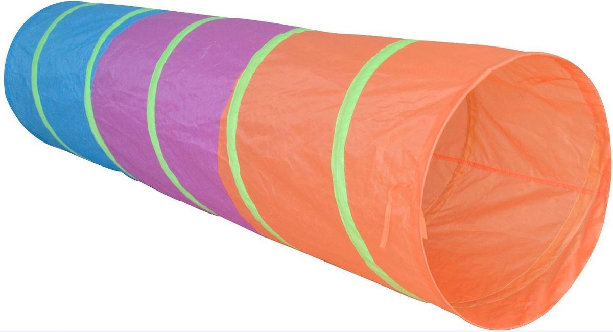 Tender Toys Speeltunnel 180 X 48 Cm Blauw/paars/oranje