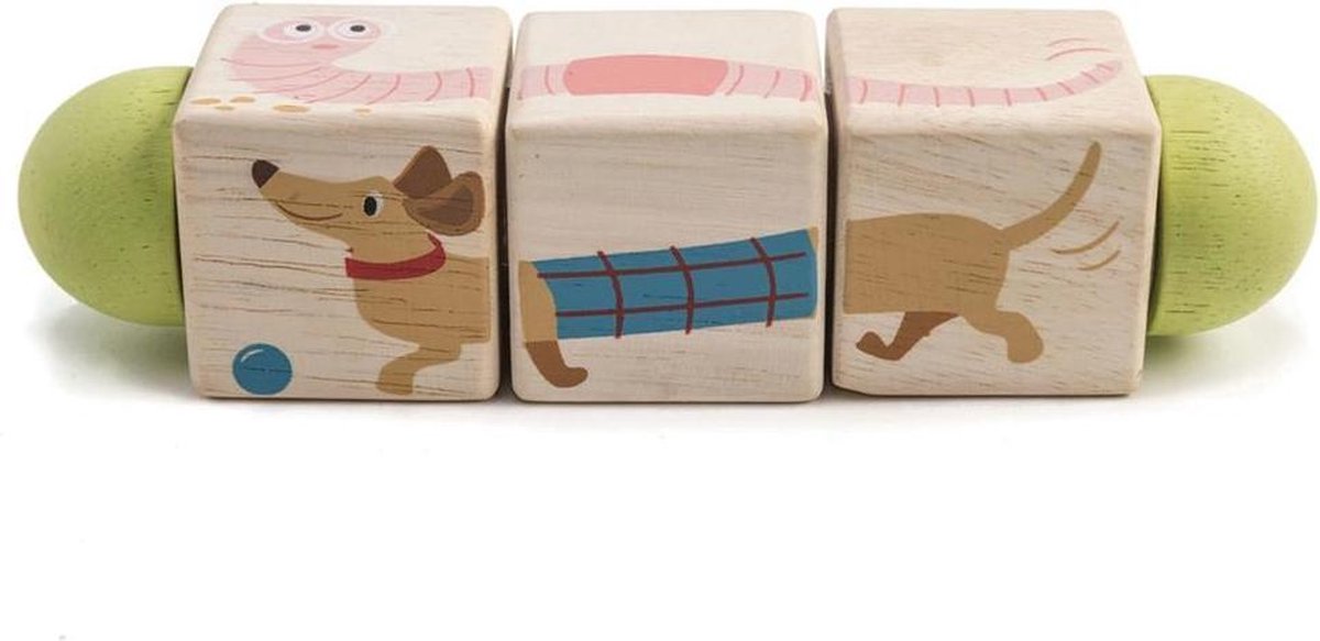 Tender Toys Twisting Cubes Dier Hout Junior 16,5 X 4 X 4 Cm