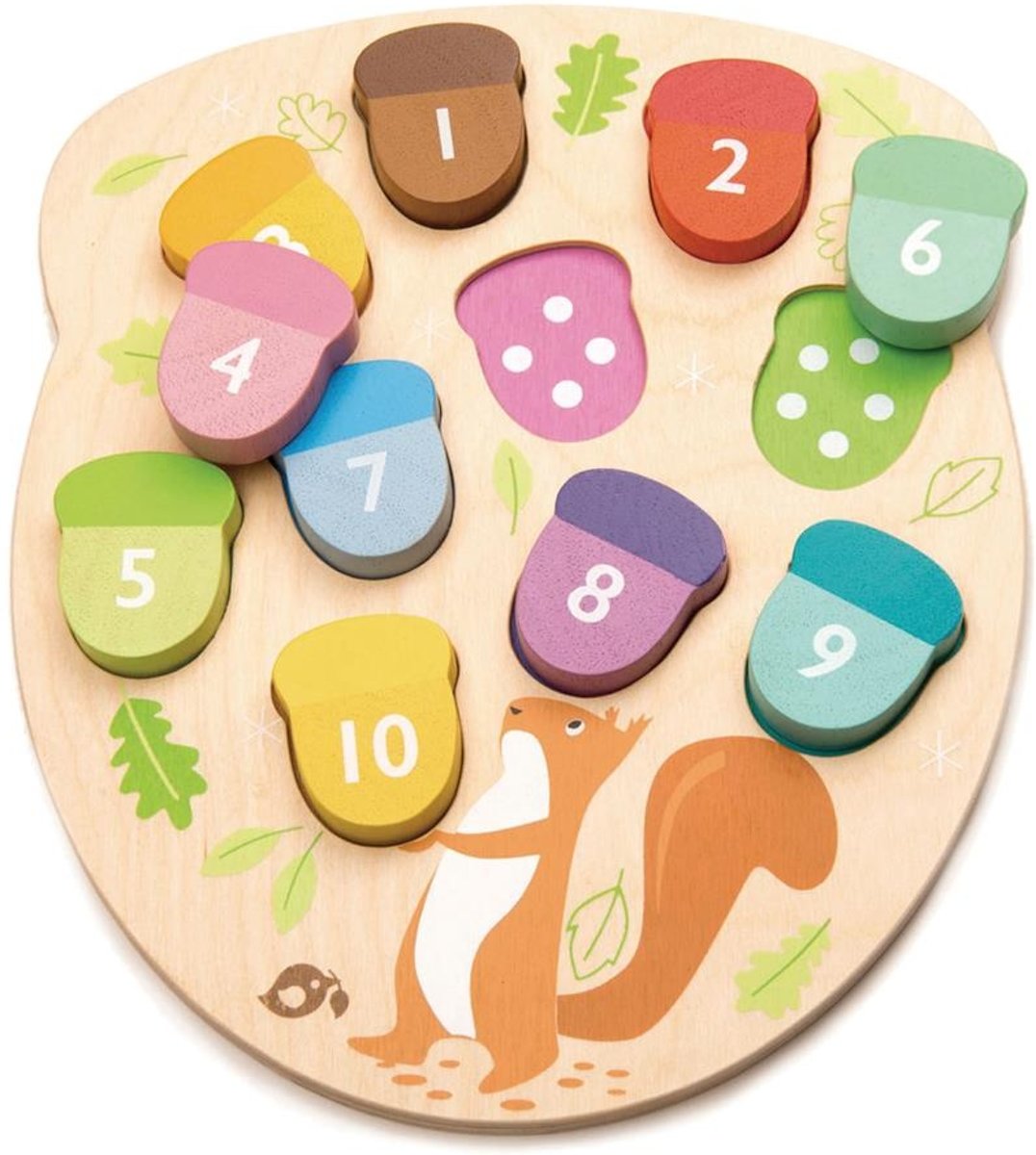 Tender Toys Vormpuzzel Eikels Hout Junior 21 X 25 X 2 Cm 11-delig