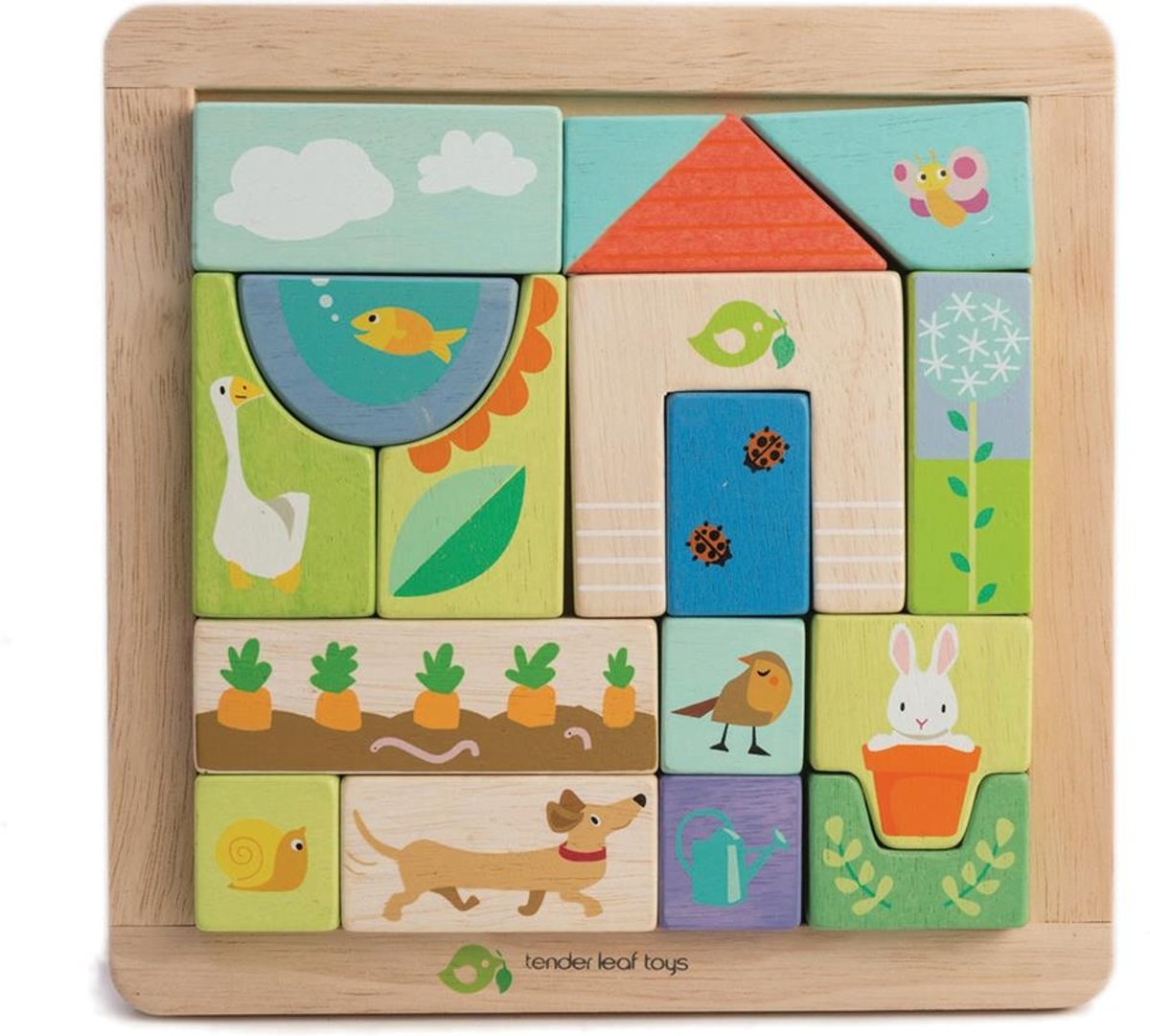 Tender Toys Vormpuzzel Tuin Hout Junior 22 X 22 X 2,5 Cm