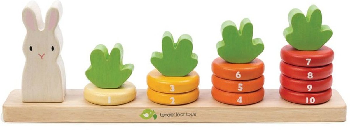 Tender Toys Wortels Tellen Hout Junior 32 X 5,5 X 10,5 Cm 16-delig