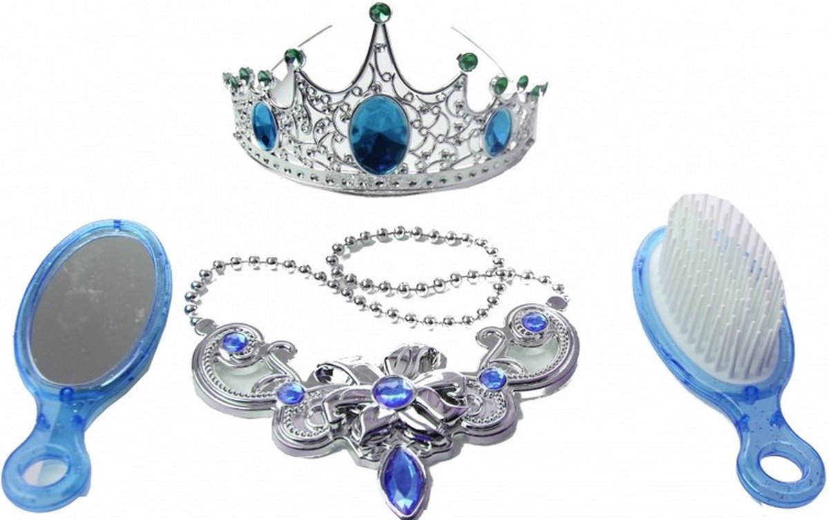 accessoiresset prinses meisjes 4-delig blauw