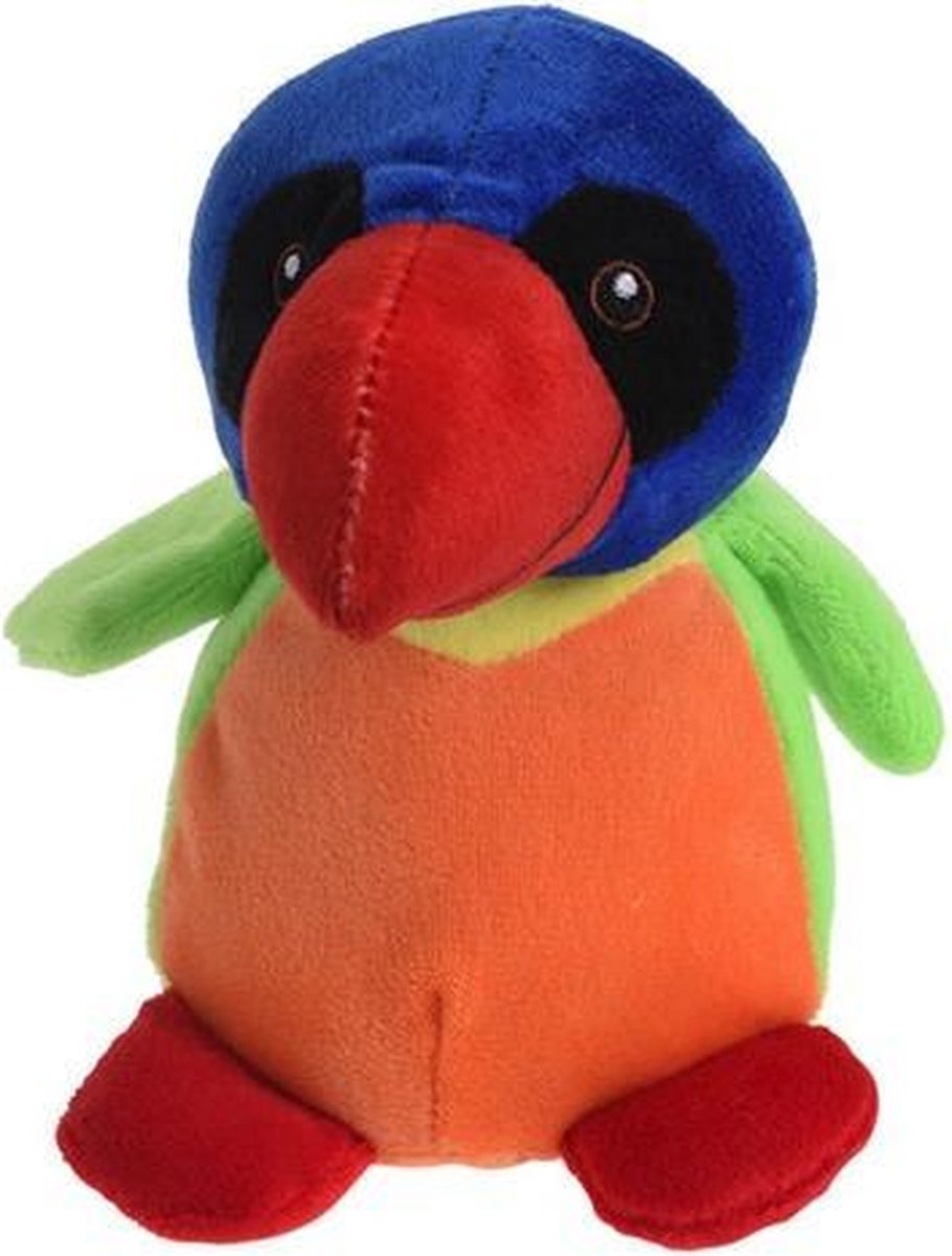 knuffel tropische vogel14 cm multicolor