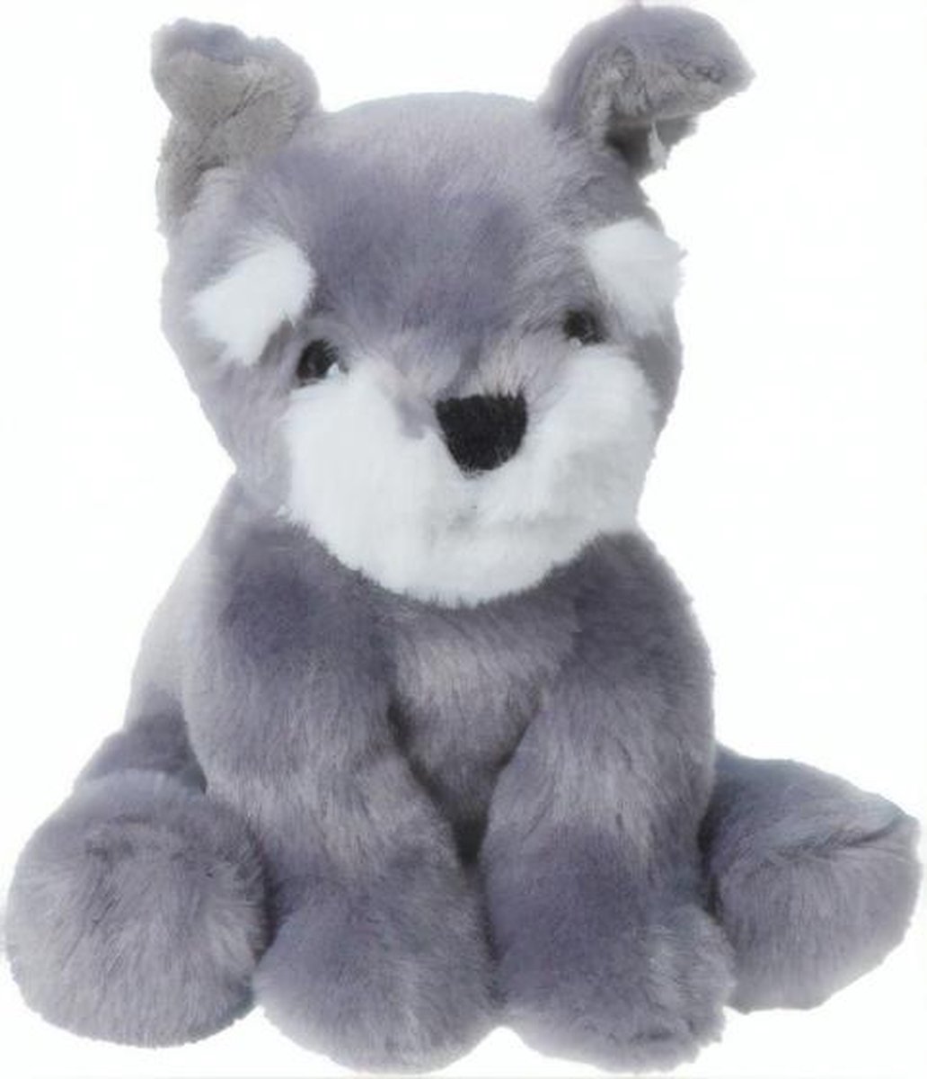 knuffelhond 14 cm grijs