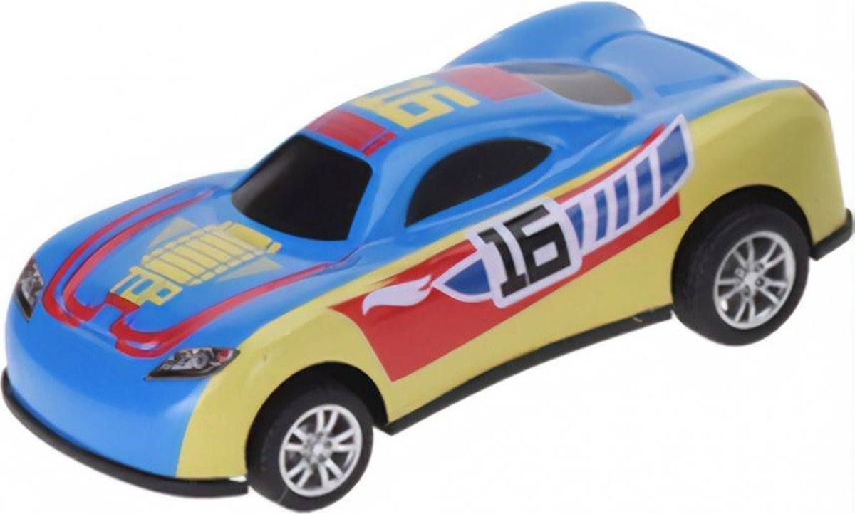 raceauto 10 cm blauw