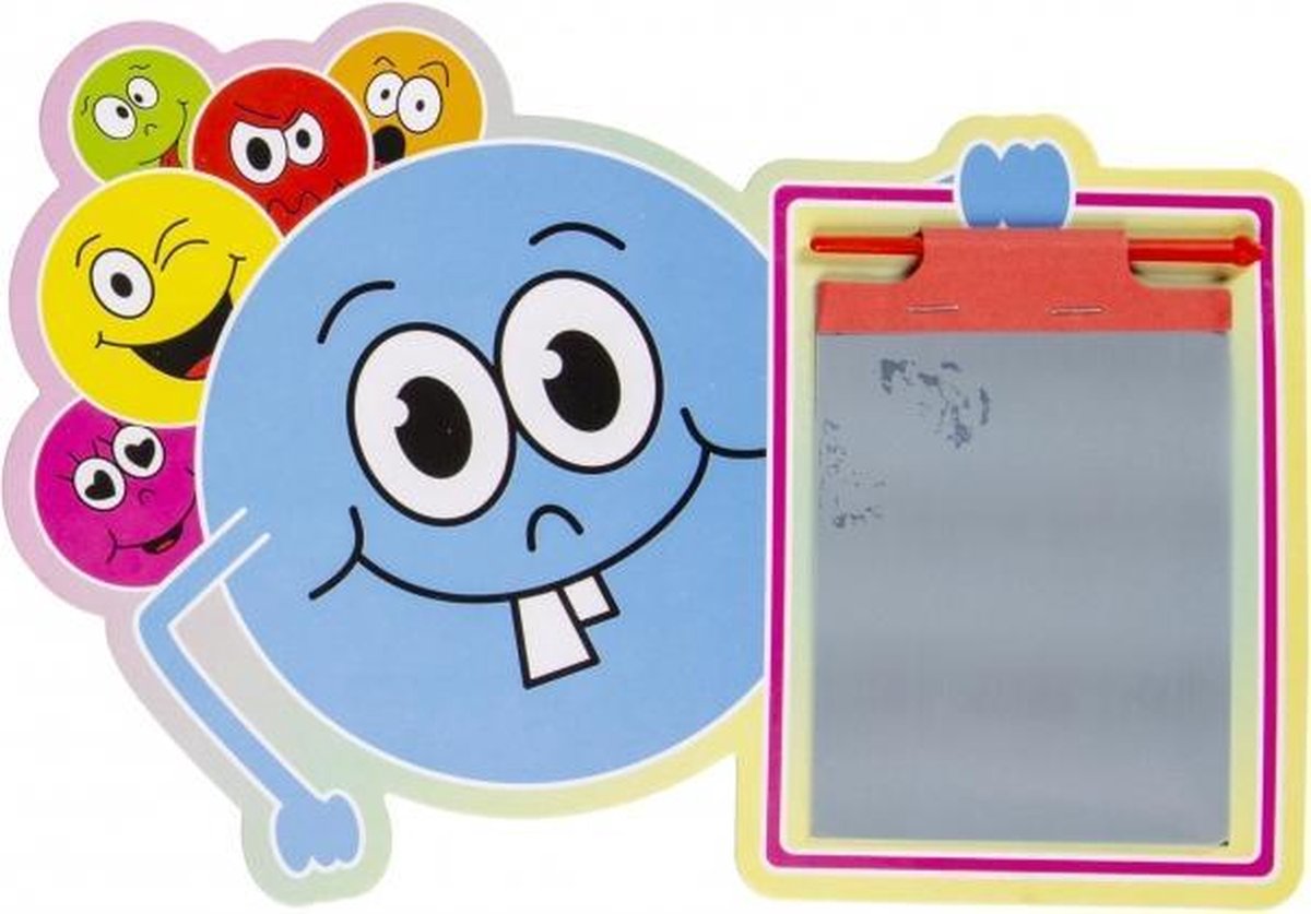 tekenbord met pen emoticons blauw