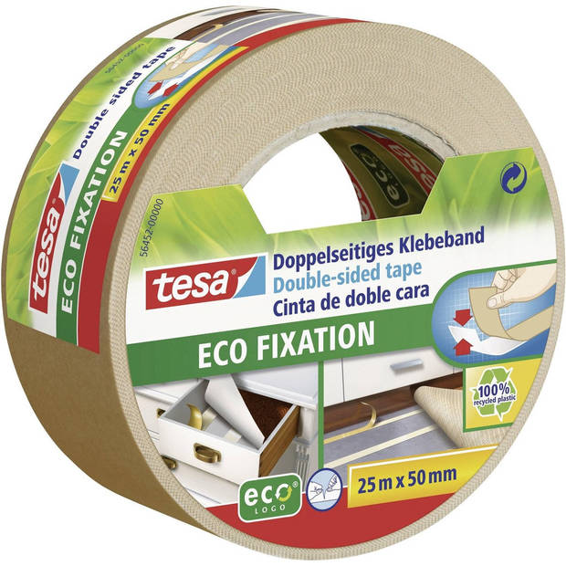 1x Tesa dubbelzijdig tapijt tape wit op rol 25 meter - Tape (klussen)