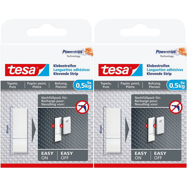 Powerstrips behang/pleisterwerk Tesa 18 stuks - Tape (klussen)