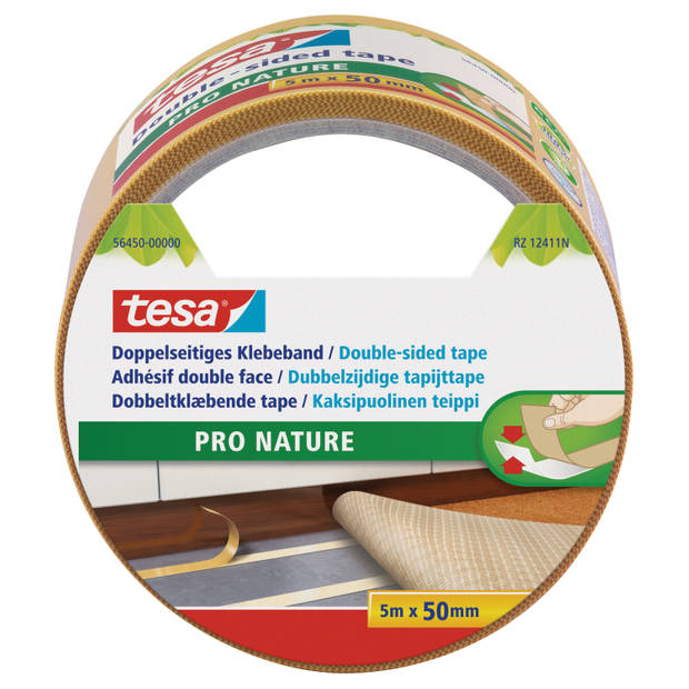 Tesa dubbelzijdig tapijttape - 1x stuks - rol 5 meter - Pro Nature - Tape (klussen)